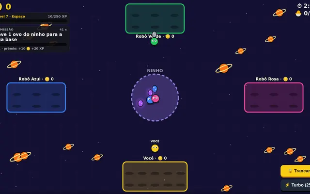 Tela do jogo Roube o Ovo, da Fábrica de Jogos